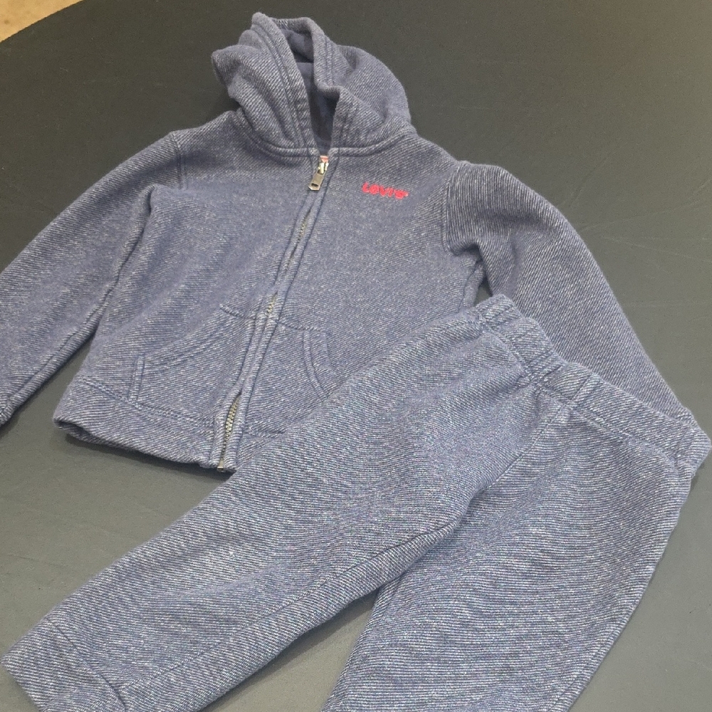 Levi's Kids Blue Sweatpants & Hoodie Set